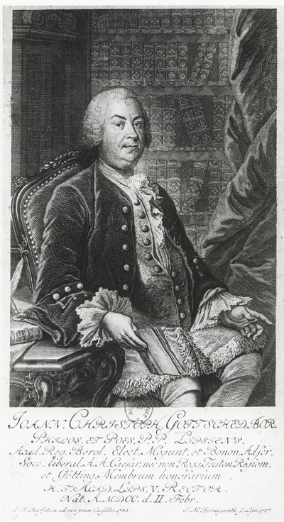 Porträt von Johann Christoph Gottsched von Johann Martin Berningeroth